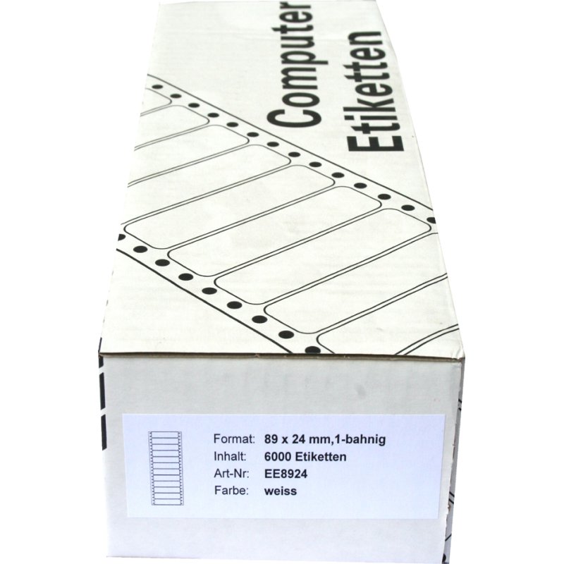 Kores étiquettes continues pour ordinateur, blanc, 89×36 mm, 1 voie, 4000 pièces